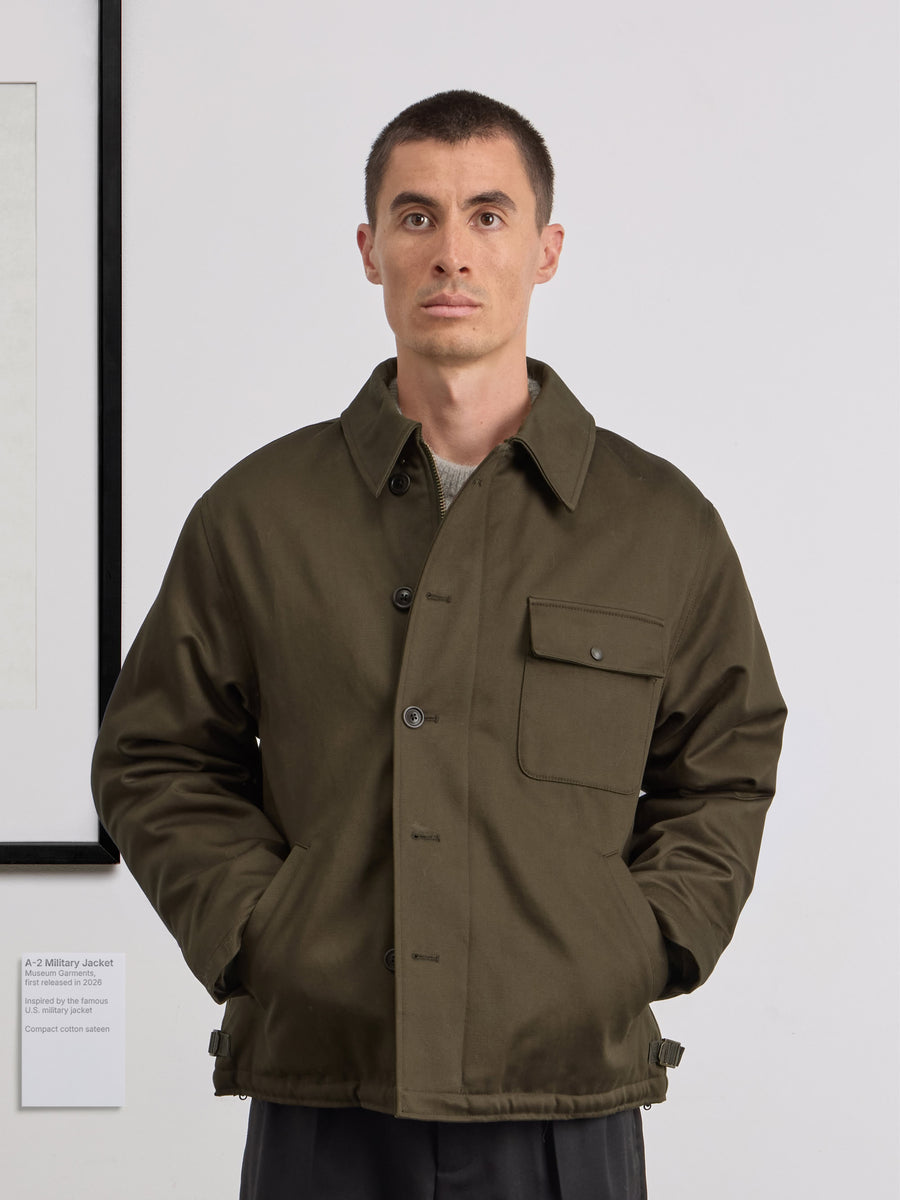 Museum Garments A-2 Military Jacket vert militaire foncé en coton - porté, vue 2