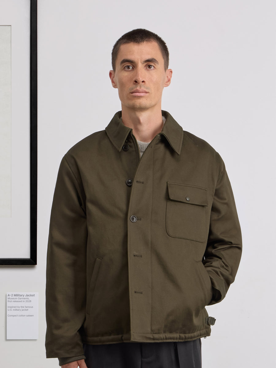 Museum Garments A-2 Military Jacket vert militaire foncé en coton - porté, vue 10