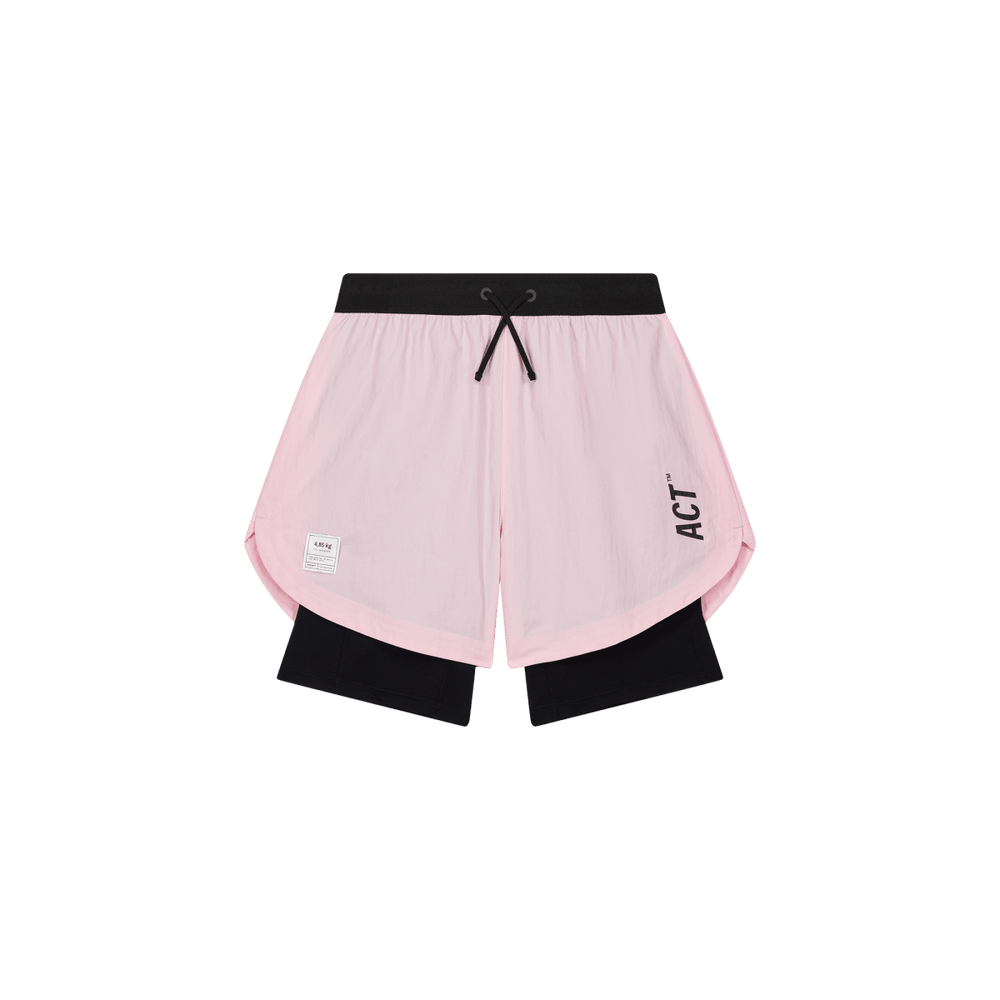 SHELLLIGHT SHORT 2EN1 - Rose ACT RUNNING - vue de face