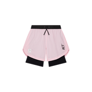 SHELLLIGHT SHORT 2EN1 - Rose ACT RUNNING - vue de face