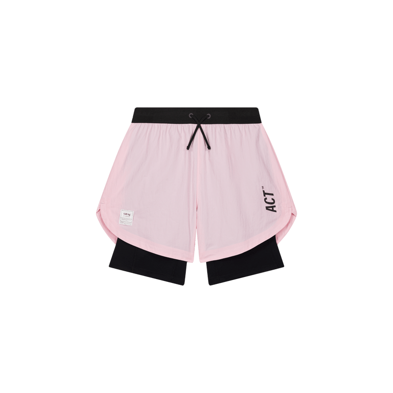 SHELLLIGHT SHORT 2EN1 - Rose ACT RUNNING - vue de face
