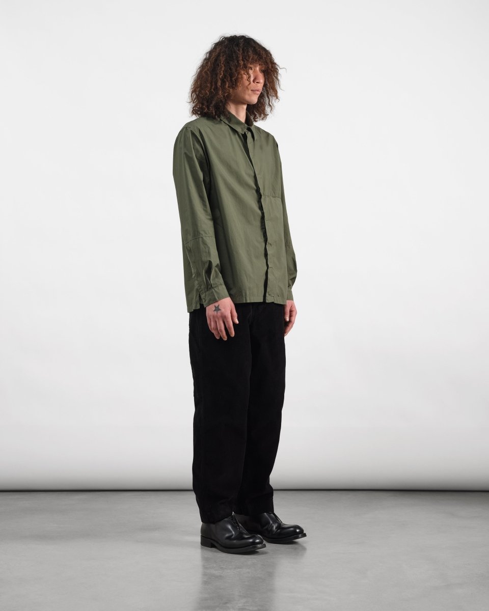 Pantalon workwear YMC Painter Trouser noir en velours côtelé coton bio - Aura Store — photo 3