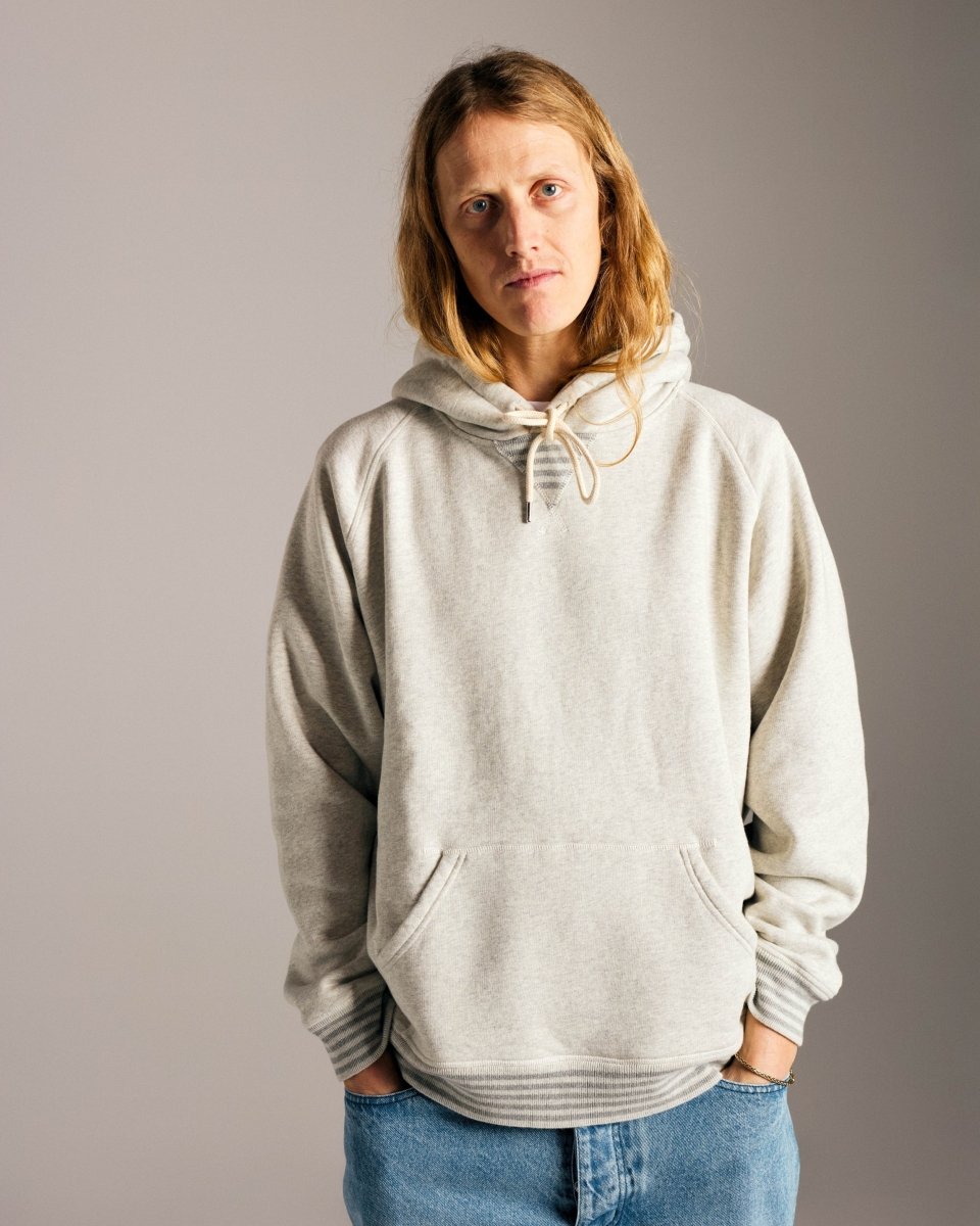 Sweat Pop Trading Company Logo Hooded Sweat heather off white porté