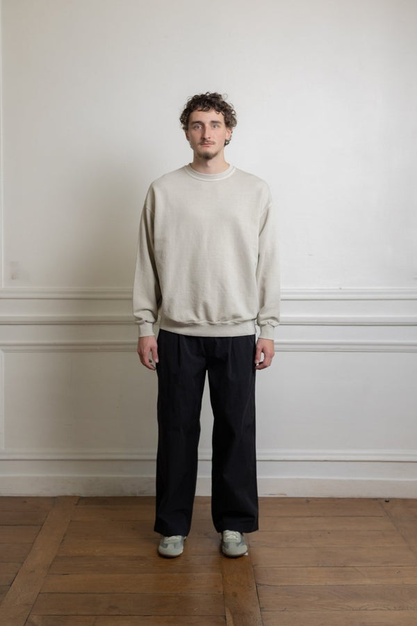 TWO TUCK WIDE CN PANTS - BLACK