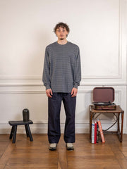 Pigment Stripe Long Sleeve Dark Gray