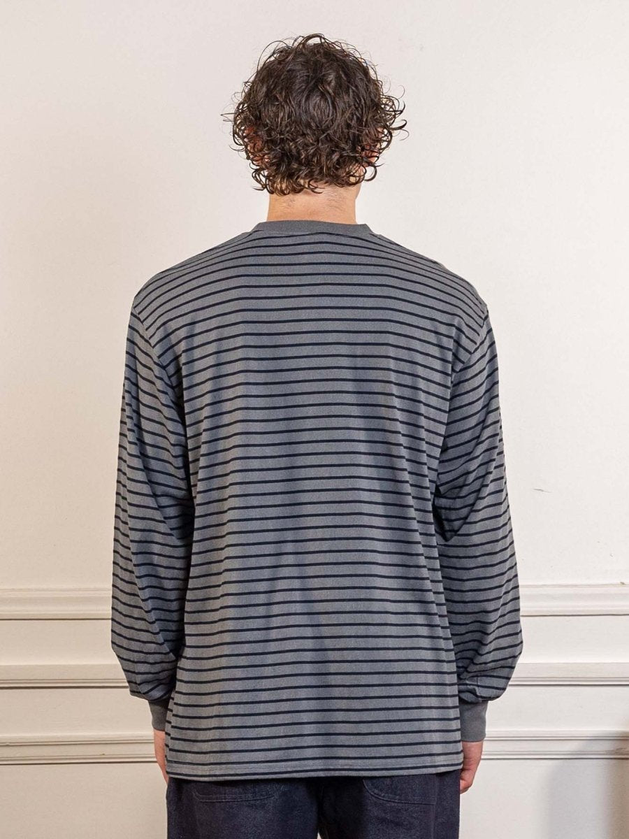 Pigment Stripe Long Sleeve Dark Gray