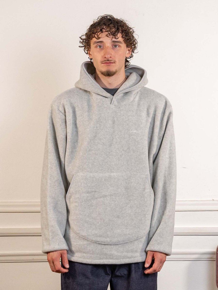 Sunrise Fleece Button Hoodie Melange White
