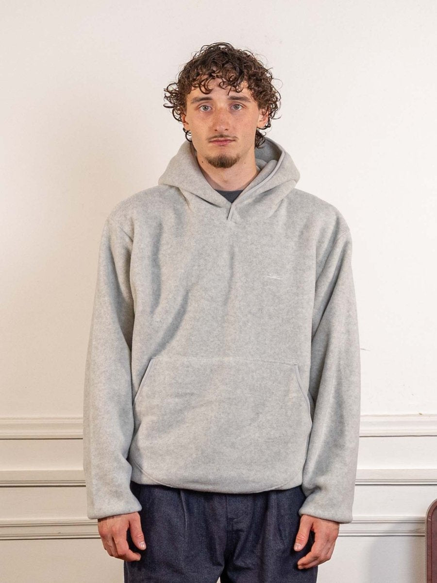 Sunrise Fleece Button Hoodie Melange White