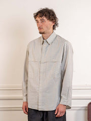 Stripe Pocket Work Shirt Ivory