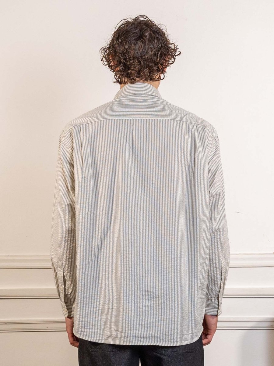 Stripe Pocket Work Shirt Ivory