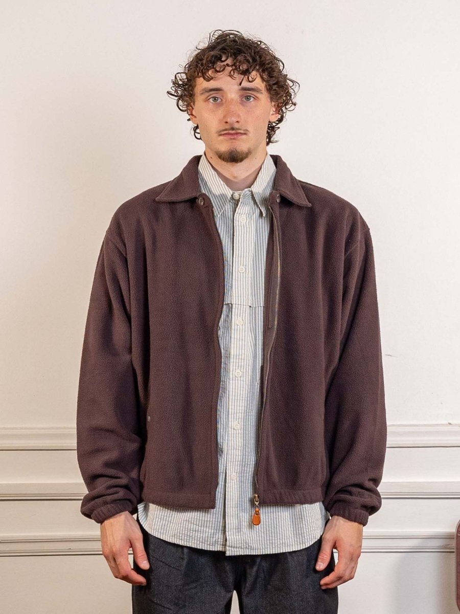 Fleece Bomber Jacket Brown
