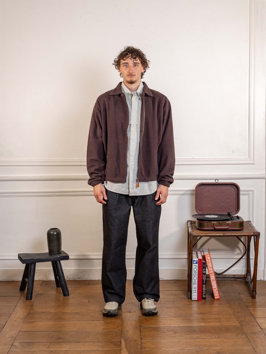 Fleece Bomber Jacket Brown