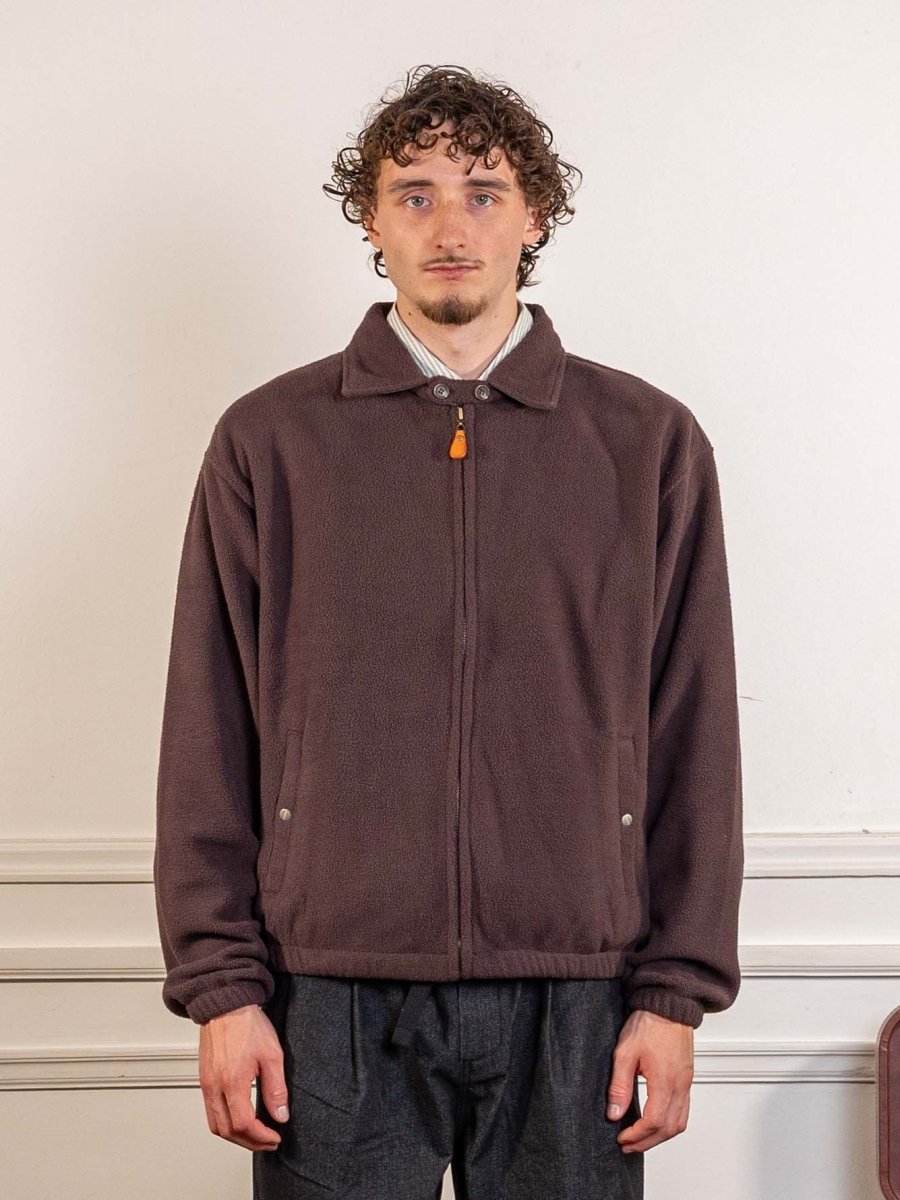 Fleece Bomber Jacket Brown