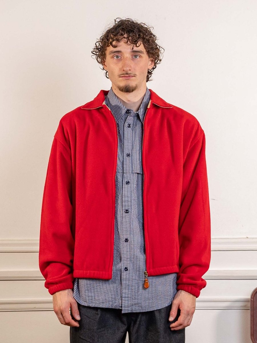 Fleece Bomber Jacket Red