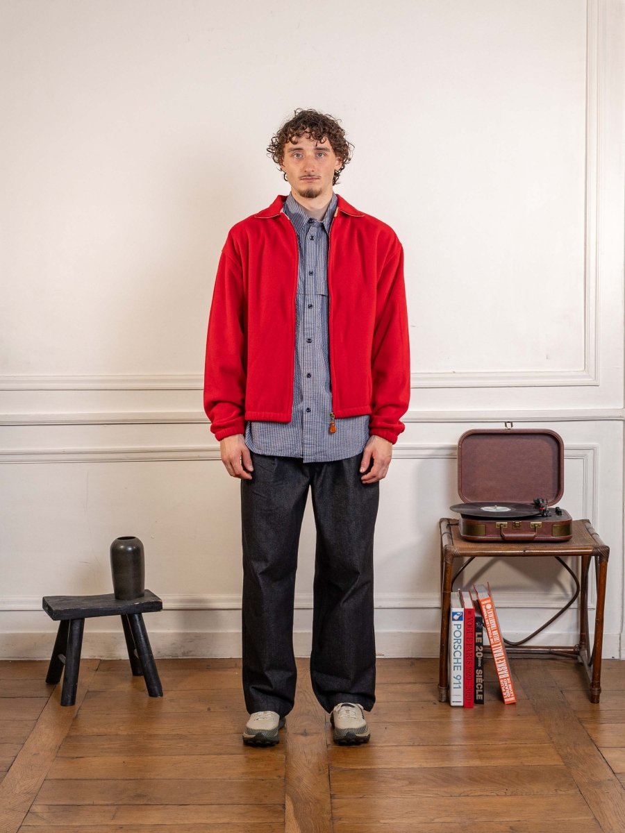 Fleece Bomber Jacket Red