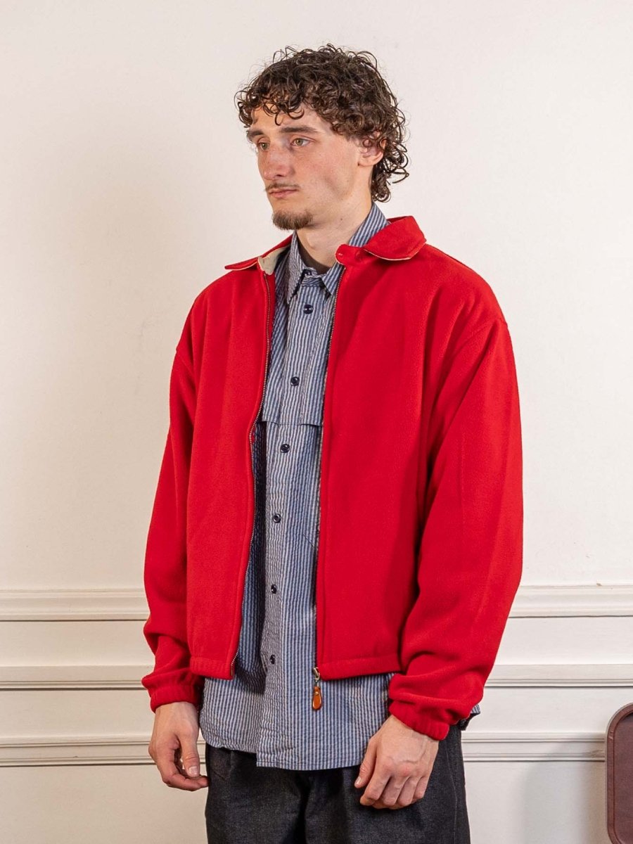 Fleece Bomber Jacket Red