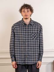 Flannel Check Shirt Navy
