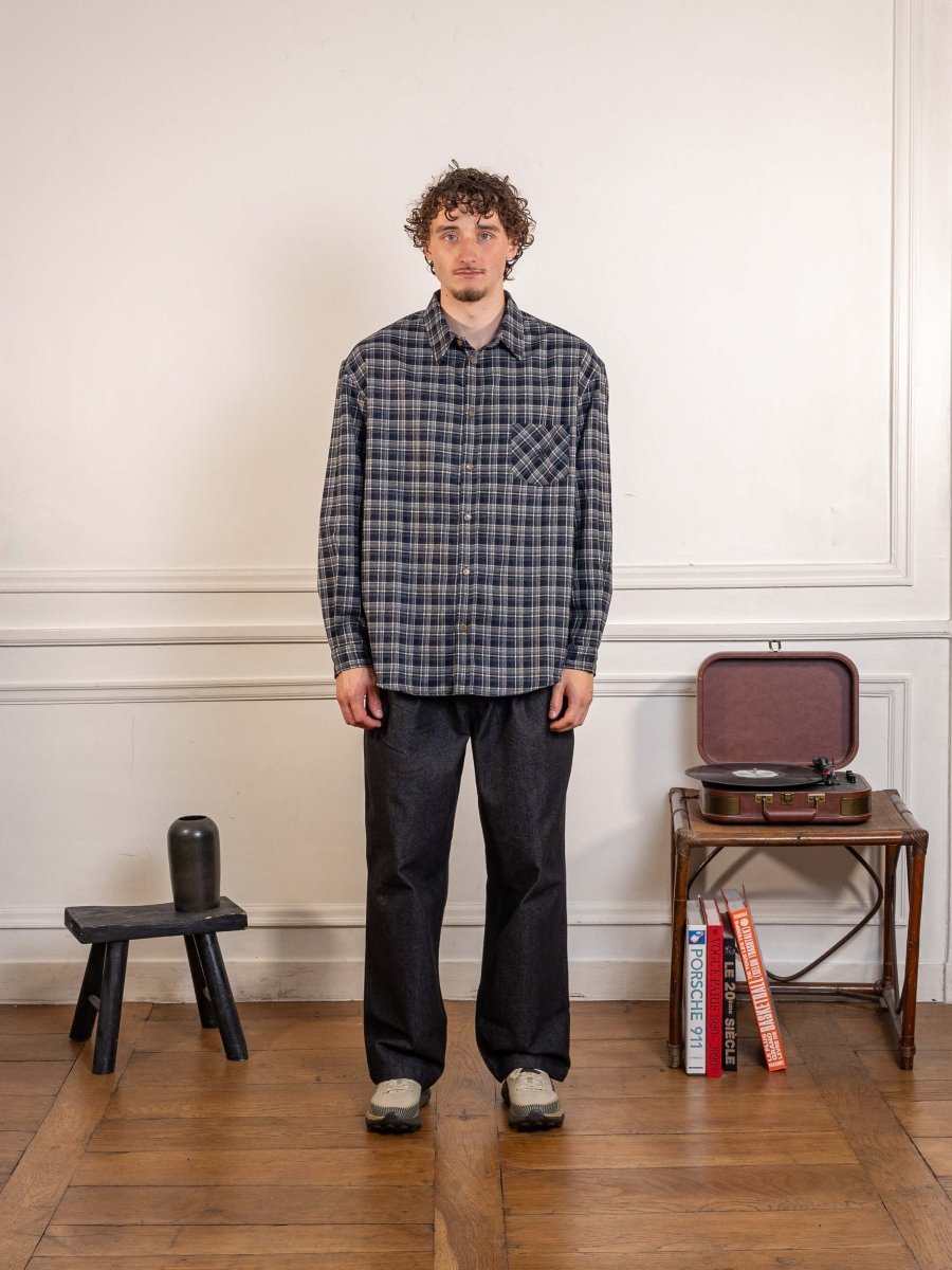 Flannel Check Shirt Navy