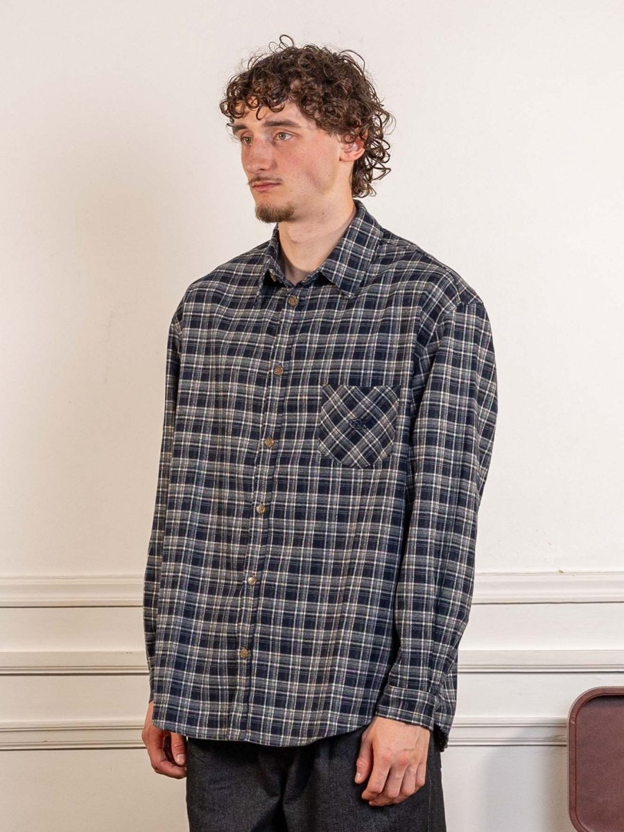 Flannel Check Shirt Navy