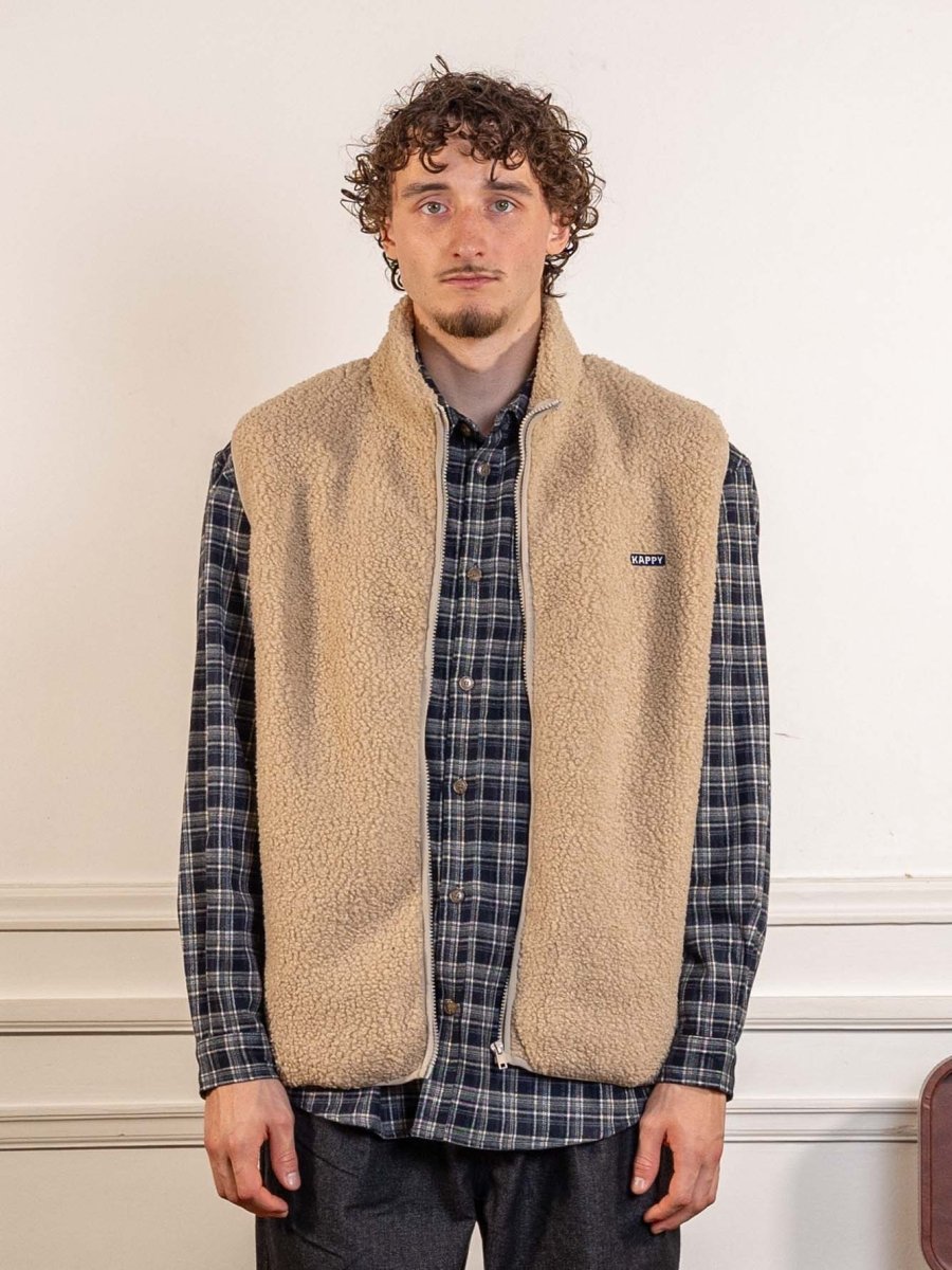 Fleece Zipper Vest Oatmeal