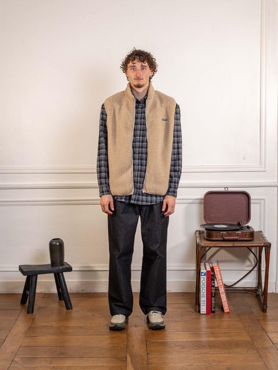 Fleece Zipper Vest Oatmeal