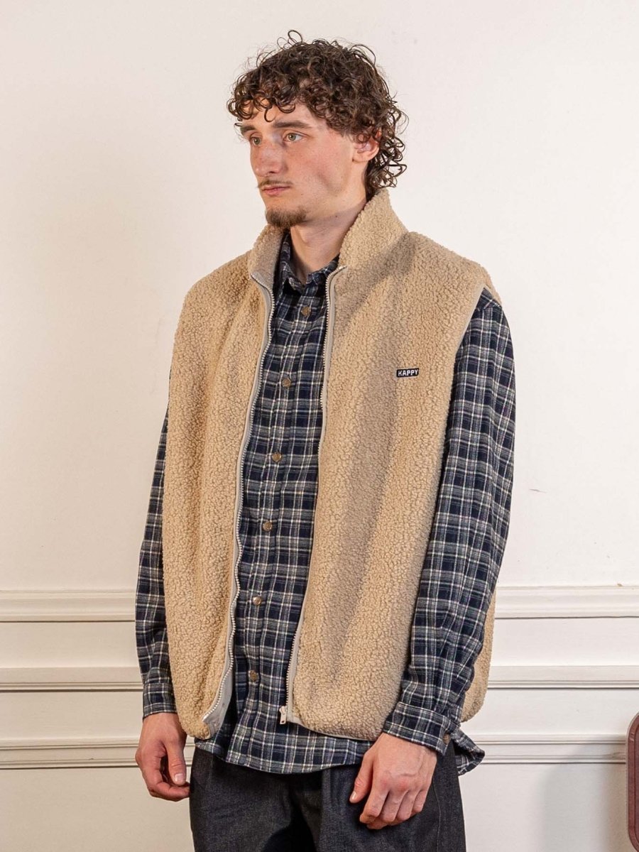 Fleece Zipper Vest Oatmeal