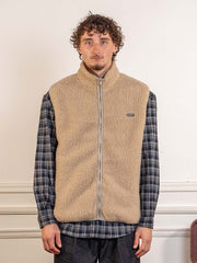 Fleece Zipper Vest Oatmeal