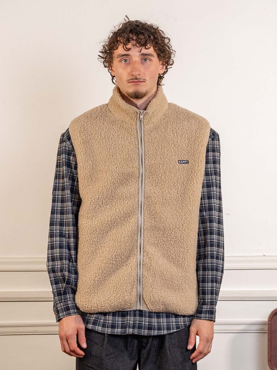 Fleece Zipper Vest Oatmeal