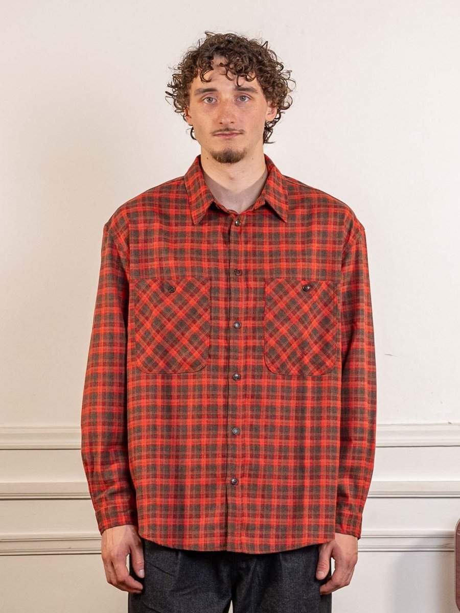Two Pocket Flannel Check Shirt Red