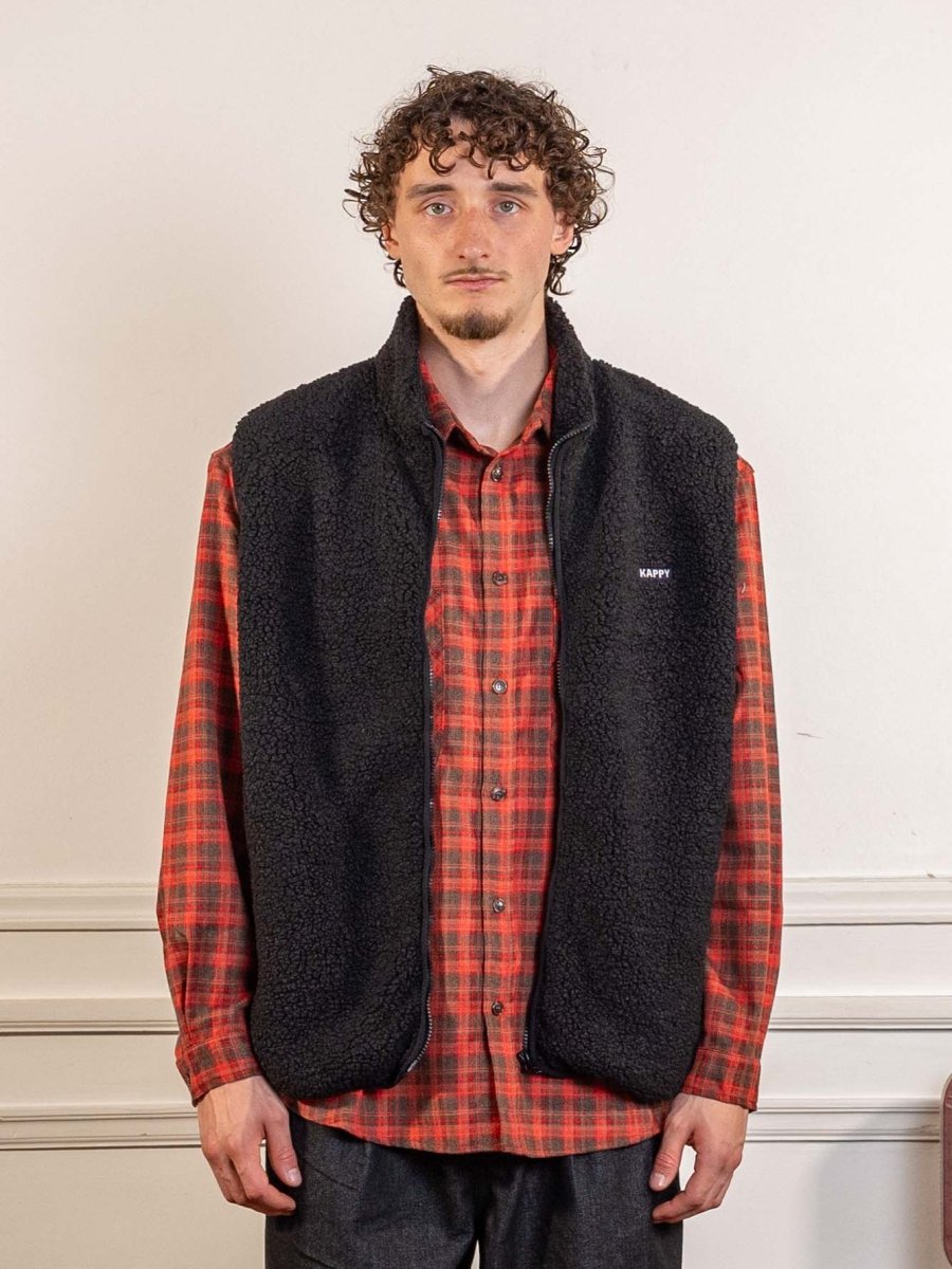 Fleece Zipper Vest Black