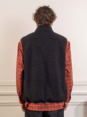 Fleece Zipper Vest Black