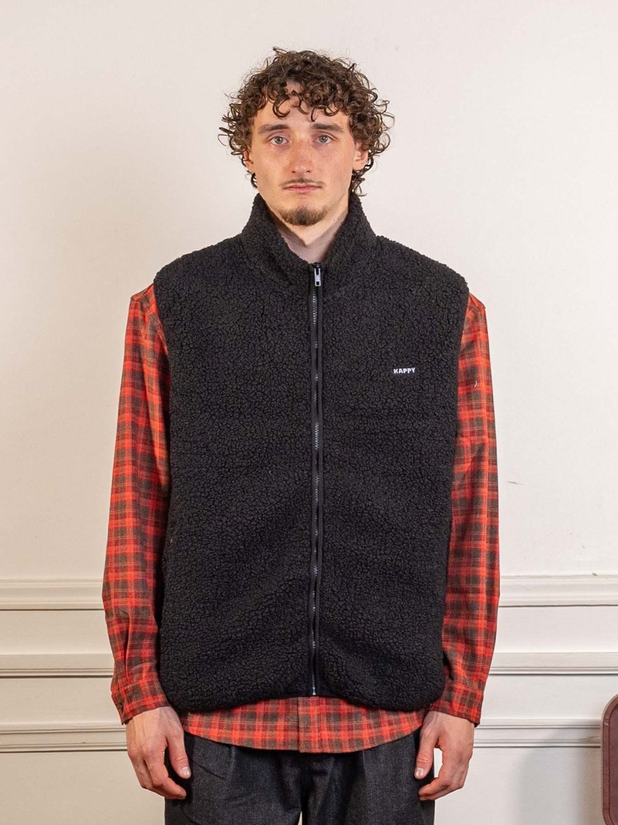 Fleece Zipper Vest Black