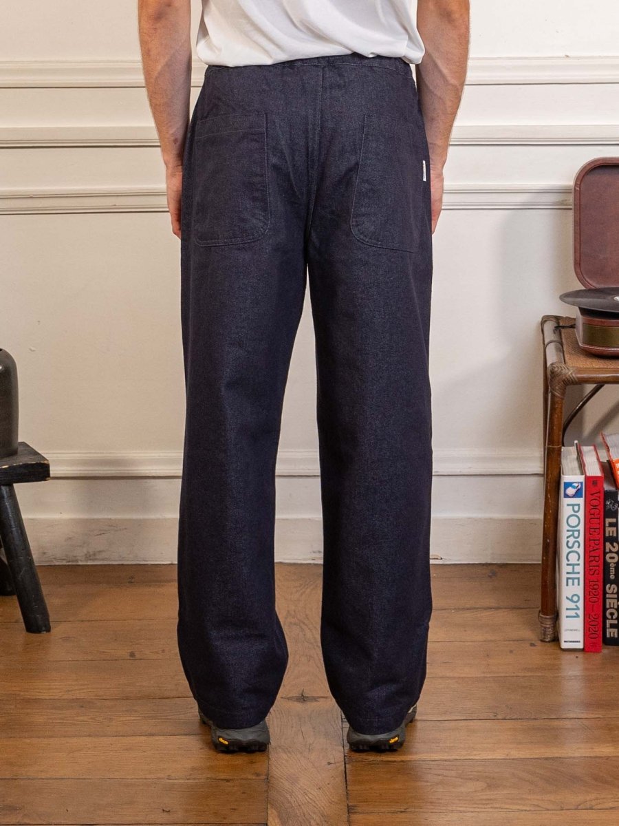 Two Tuck Wide Denim Pants Deep Indigo