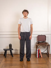 One Tuck Fatigue Corduroy Pants Charcoal