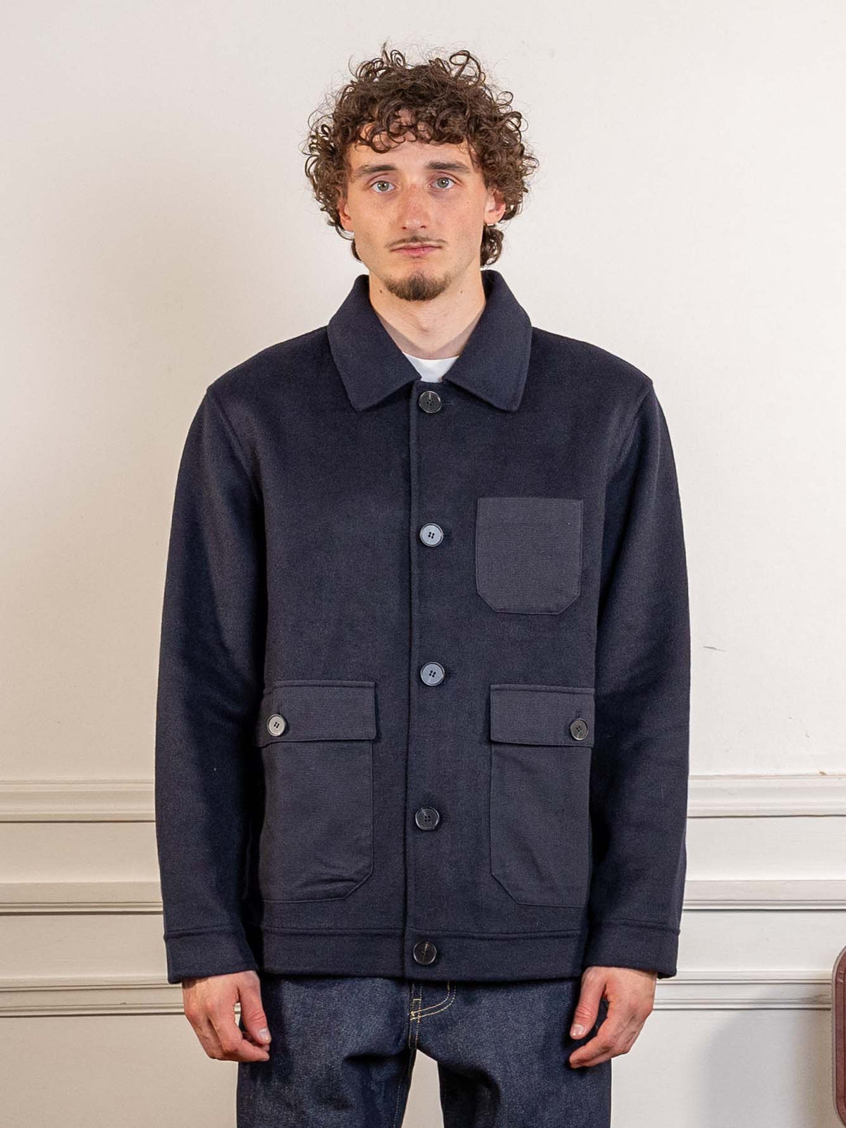 VERDADERO - DOUBLE FACE JACKET - Navy