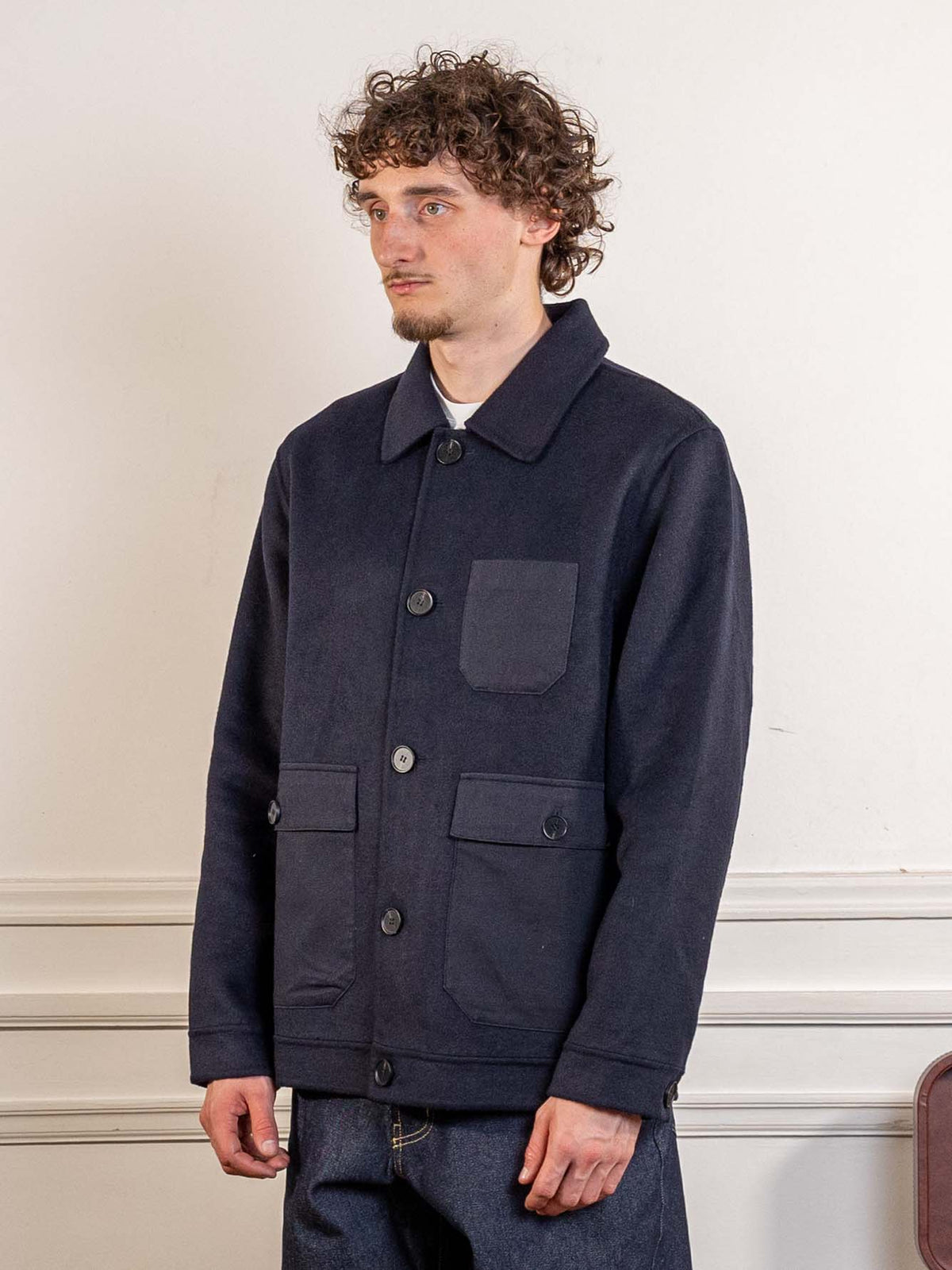 VERDADERO - DOUBLE FACE JACKET - Navy