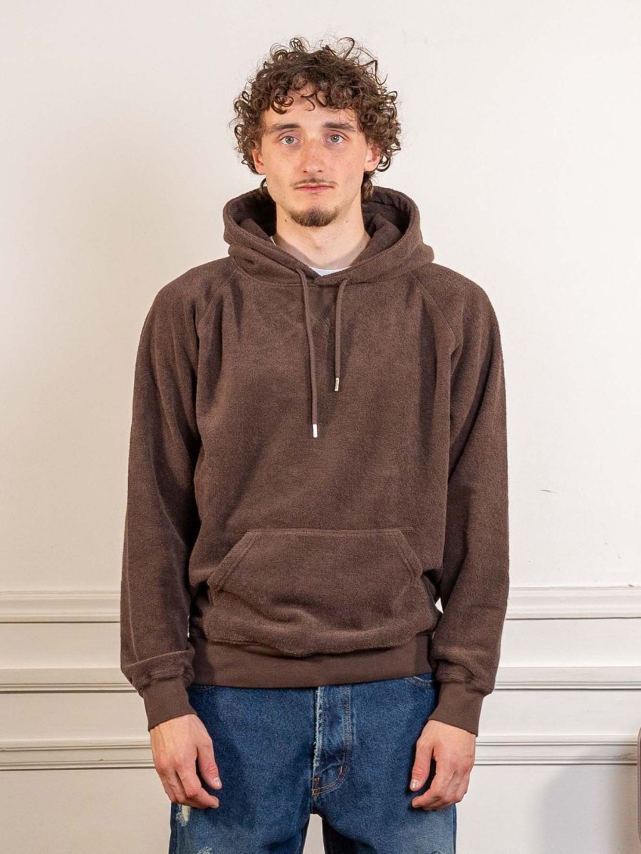outlined logo hooded terry sweat - delicioso
