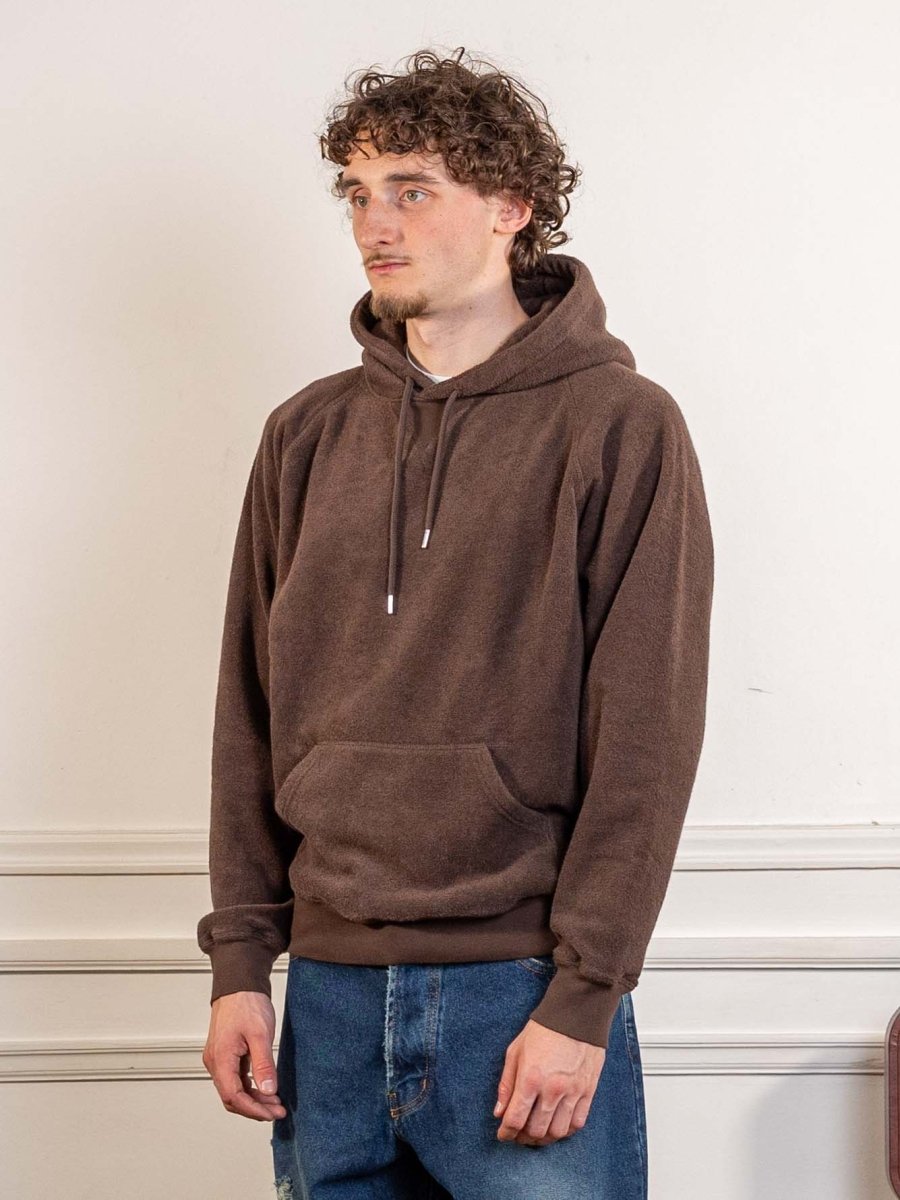 outlined logo hooded terry sweat - delicioso