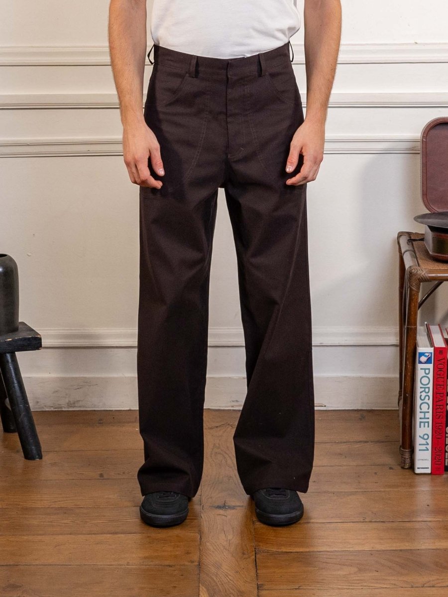 CURVE PANTS - BROWN STRIPE