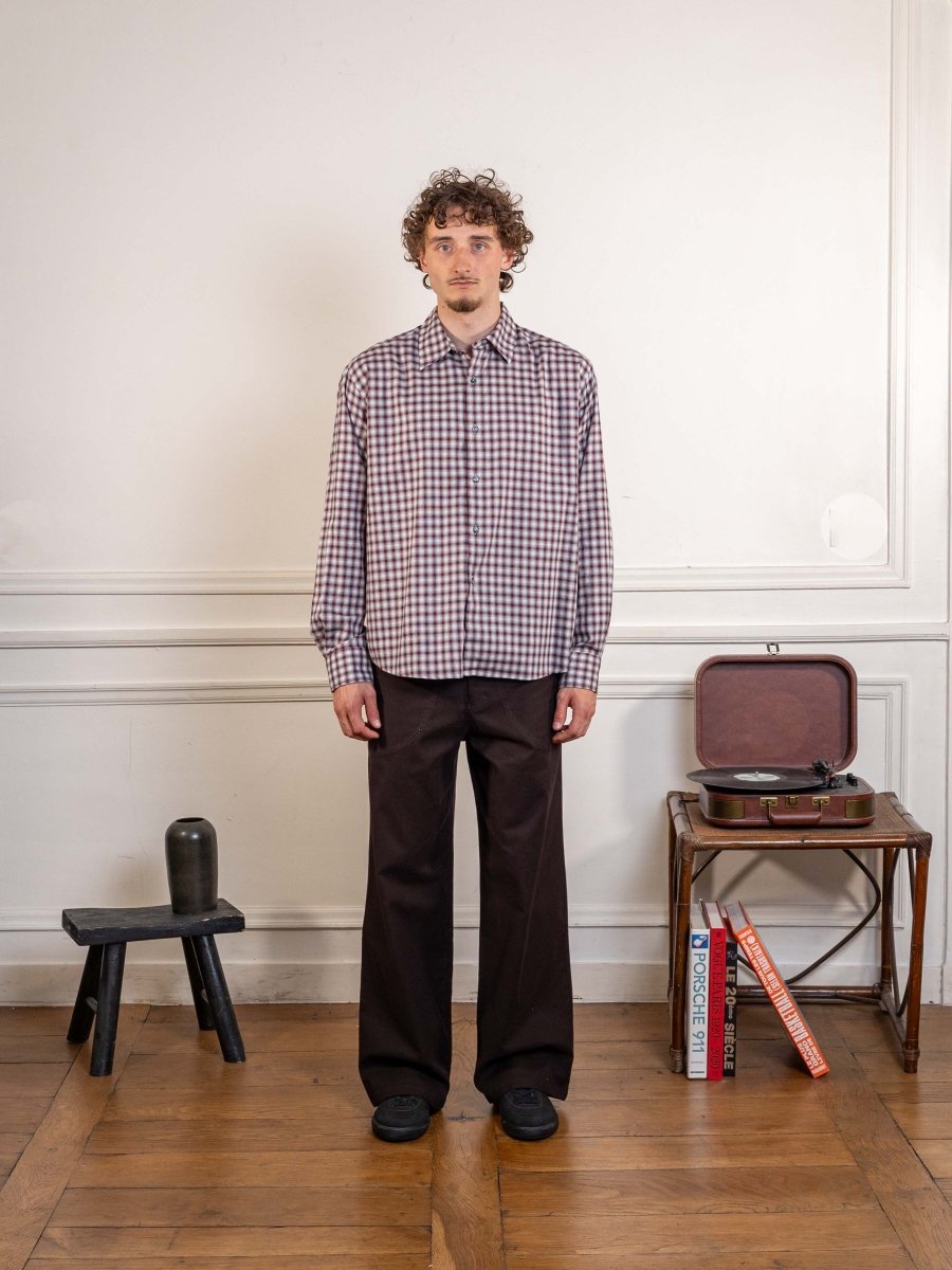 FIND SHIRT - WHITE / GREY / RED CHECK