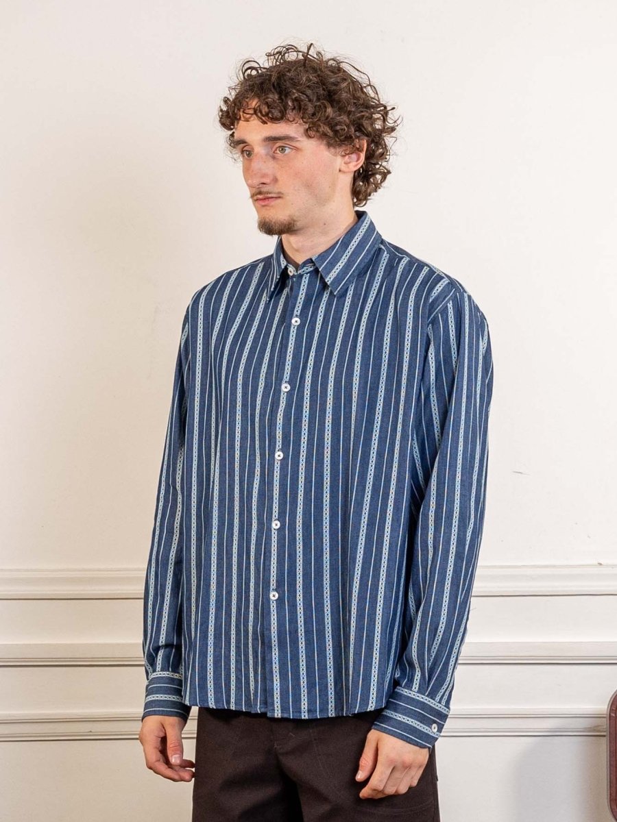 FIND SHIRT - BLUE / WHITE RETRO ROPE STRIPE