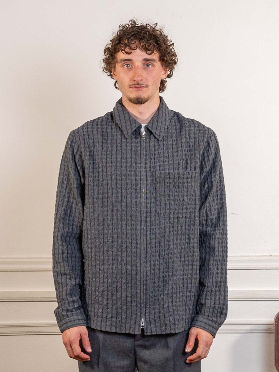 ANOTHER OVERSHIRT 1.0 JPN, GREY/BLACK STRIPE