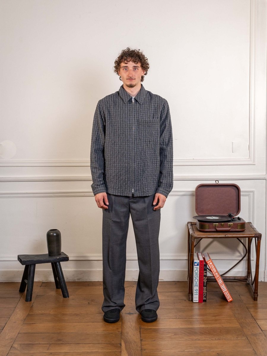 ANOTHER OVERSHIRT 1.0 JPN, GREY/BLACK STRIPE