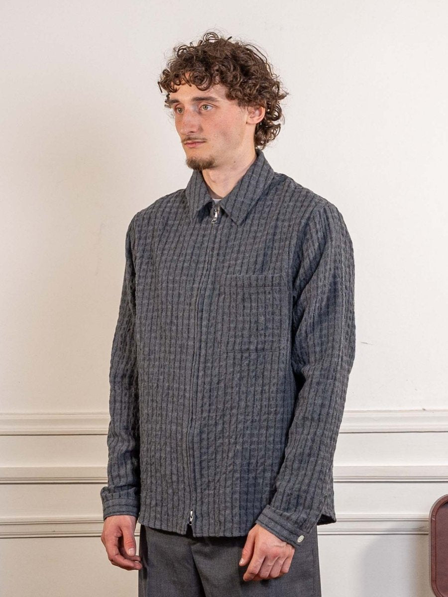 ANOTHER OVERSHIRT 1.0 JPN, GREY/BLACK STRIPE