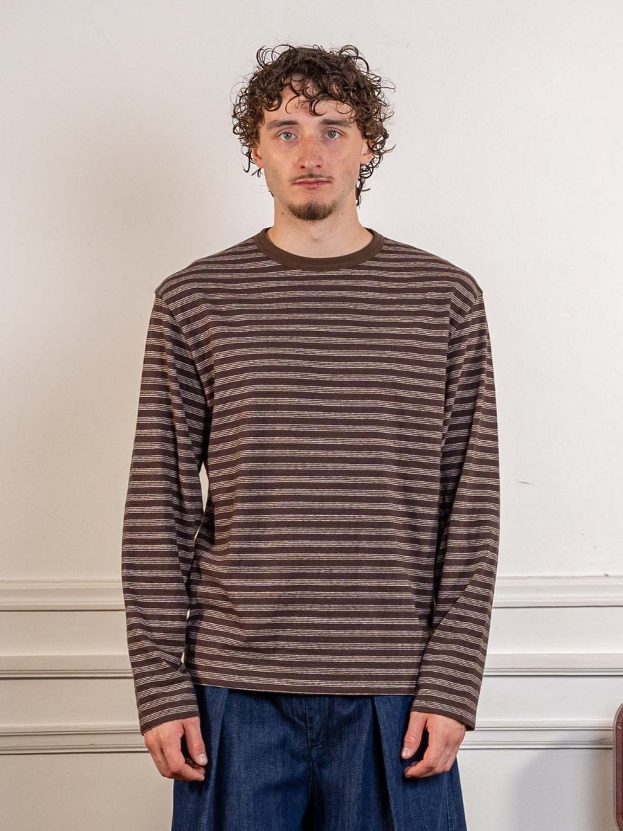 ANOTHER T-SHIRT 3.0 JPN, BROWN/ECRU STRIPE