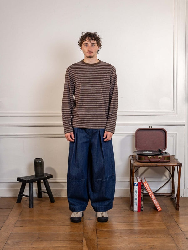 ANOTHER T-SHIRT 3.0 JPN, BROWN/ECRU STRIPE