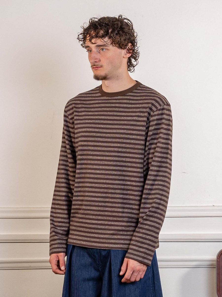 ANOTHER T-SHIRT 3.0 JPN, BROWN/ECRU STRIPE