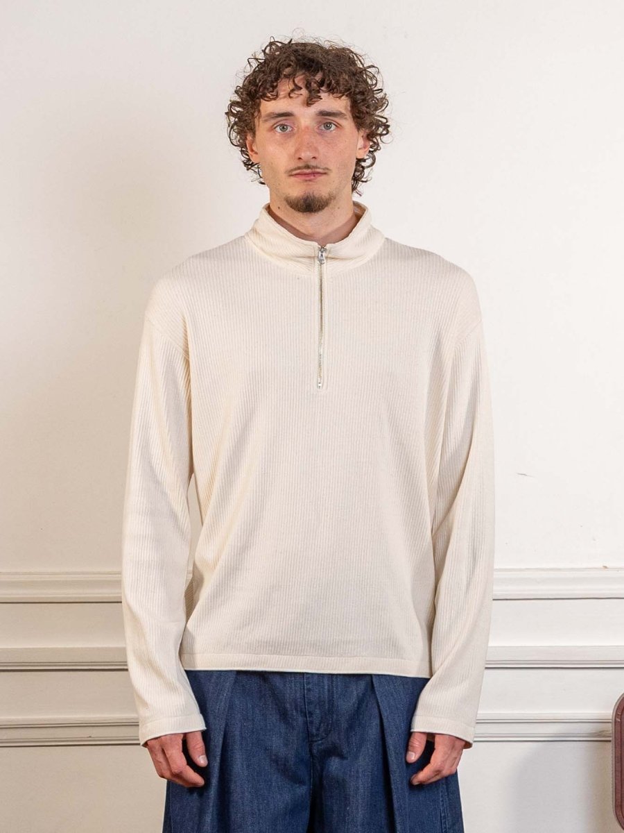 ANOTHER ZIP SWEAT 1.0 JPN, ECRU