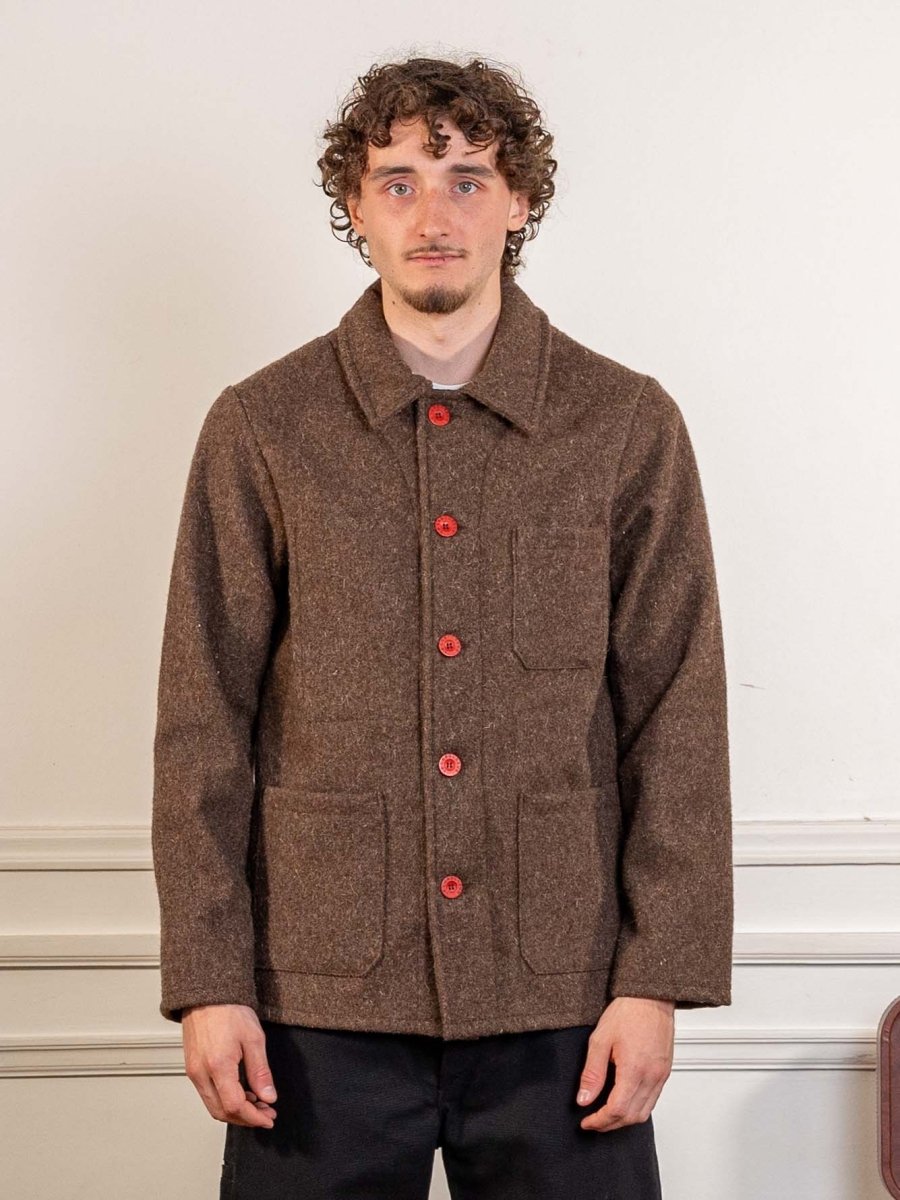 Burel Wool Work Jacket - Brown