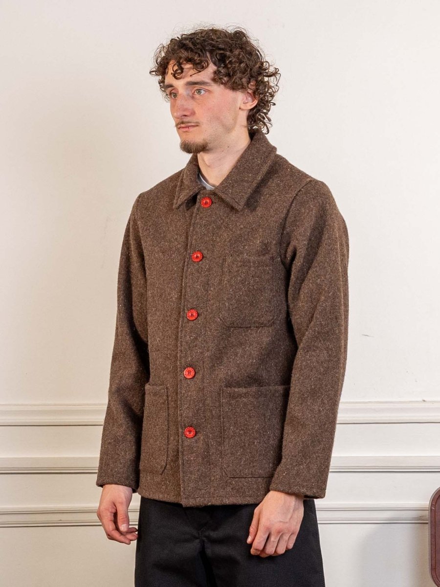 Burel Wool Work Jacket - Brown